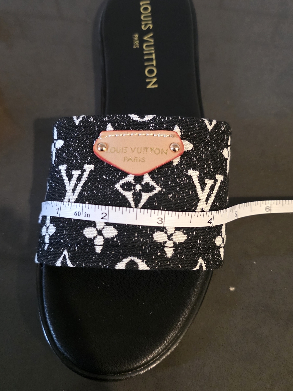Black and White Slide Sandals - Picture 9 of 10